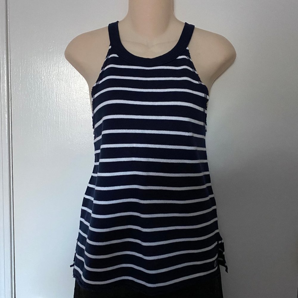 New AERIE Y2K Raceback Neck Coast Fisherman Beach Terrycloth Knit Striped Top M